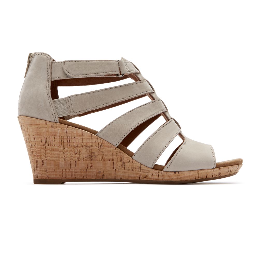 Rockport Women's Briah Gladiator Sandals - Beige - USA (7853DITGU)